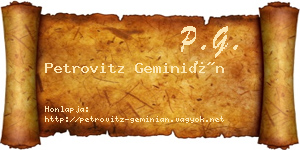 Petrovitz Geminián névjegykártya